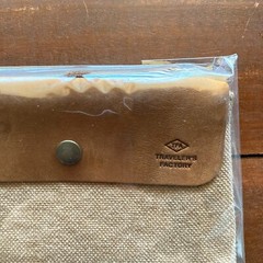 TRAVELER’S FACTORY Canvas Pouch Beige SS size W17.0xH12.0cm,W6.6xH4.7in