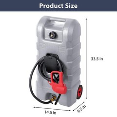 15 Gallon Fuel Caddy Portable Gas Fuel Tank,Gas Can with Manual Transfer Nozzle