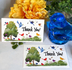 Thank You Business Cards, Nature, Birds, Butterflies, Small Business, 3.5″ x 2″
