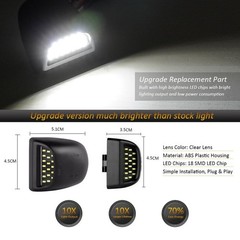 18 SMD LED License Plate Lights for 1999-2013 Chevy GMC Cadillac 6000K White