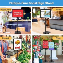 Adjustable Double-Sided Sign Stand W/ Extended Metal Base Table Floor Display US