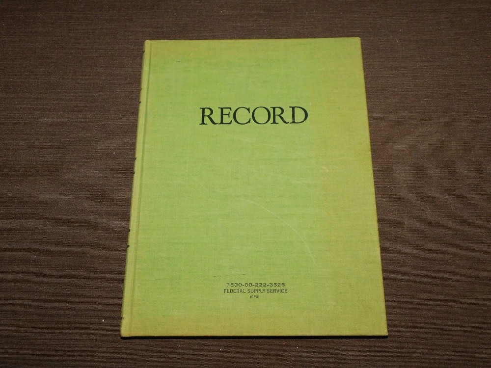 VINTAGE FEDERAL SUPPLY SERVICE RECORD BOOK 10 1/2″ X 8″ UNUSED NEW OLD STOCK