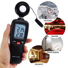 Light Meter Illuminance Luminometer up to 200,000 Lux Luxmeter with Backlight
