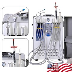 Portable Dental Delivery Unit Air Compressor Suction 4 Hole Scaler Curing Light