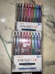 ZEBRA 9CT SARASA CLIP METALIC GEL INK 1.0 MM (49309) Shiny Color