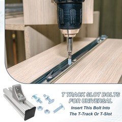 12 Pack 1/4″-20 x 1-3/4″ t Track Bolts T Slot Bolts with 24 Pack 1/4″ Hex Nuts