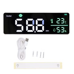 5-in-1 Decibel Meter 30-130dB Range Wall Mount Sound Level Meter 11″ Large LED