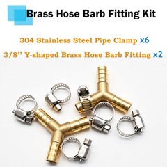 Tnuocke 2pcs Metaland Brass 3/8″ Hose Barb 3 Way Union Y type-3/8,