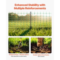 VEVOR Electric Netting Fence Kit Sheep Fencing 42″H x 164’L with Posts Spikes