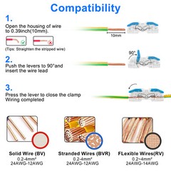80Pcs 28-12AWG Lever Wire Connectors Quick Connect Electrical Splicing Kit