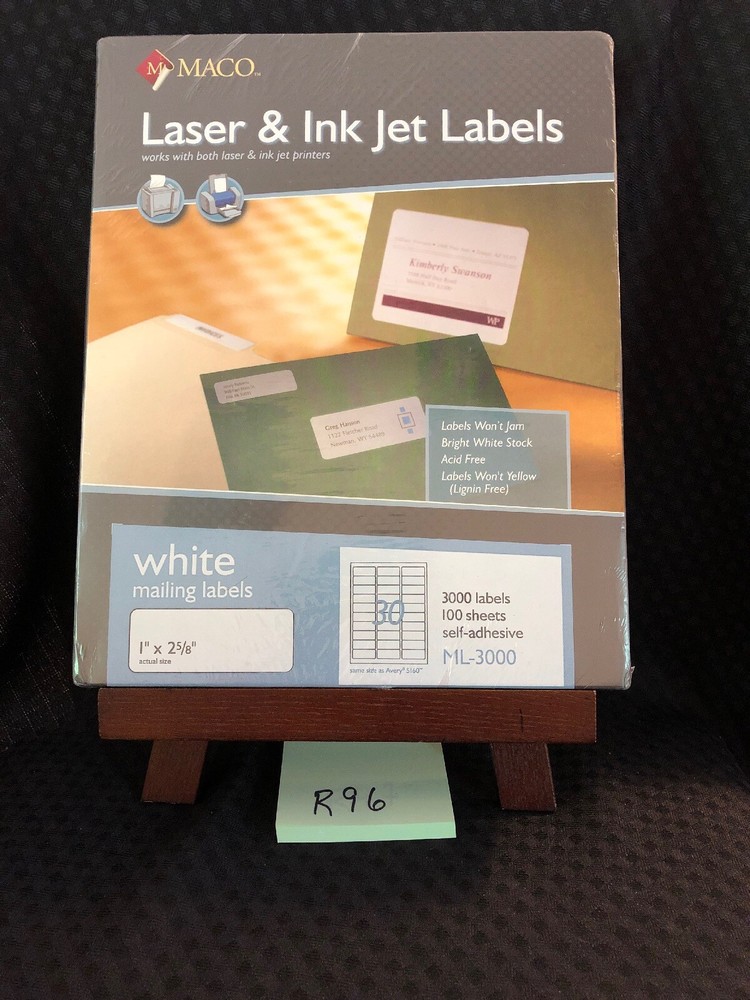 Maco ML-3000 Address Labels 1″ x 2-5/8 –30 to The Page 3,000 Labels! FREE S/H!