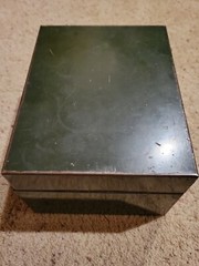 Vintage Steel File Card Box 4″x6″ Cards, Art Steel Company – ASCO New York USA.