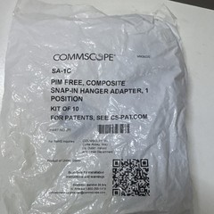 COMMSCOPE SA-1C PIM-FREE COMPOSITE SNAP-IN HANGER ADAPTER, 1 POSITION. KIT OF 10