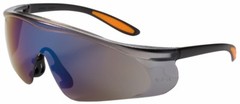 6 Pack Blue Mirror Lens Safety Glasses for Work Sports – Frameless BBS Eyewear