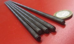 Threaded Steel Rods, Plain Finish, RH, 12-24 x 1 Foot Length, 5 Units