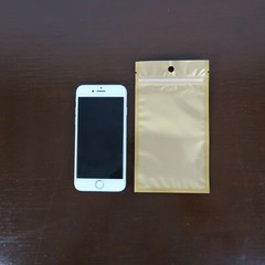 Versatile Plain Style Foil Zipper Bags Gold With Hanging Hole Multipurpose