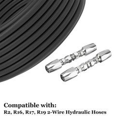 2x Hydraulic Hose Repair Kits – 1/4 ID 2-Wire Hose Reusable Field Repair Fitting