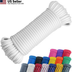 100 ft 1/4″ Polyester Rope Poly Strong Utility Cord for Clothes Line Flag Pole