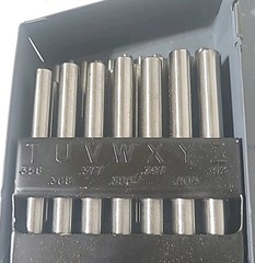 HUOT Decimal Blank Drill/Punch Alphabet Index A-Z .234 To .413 26 Piece Set USA