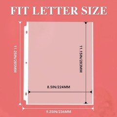 200 Pack Sheet Protectors 8.5 x 11 inch Clear Page Protectors for 3 Ring Bind…