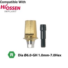 Dental Regular Straight Abutment with Screw fits Hiossen Osstem Ø4.5/5.0/6.0mm