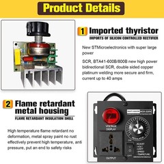 Electric Motor Variable Speed Controller – 120V~220V 15A 4000W AC Motor Speed US