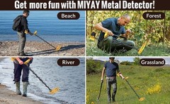MIYAY Metal Detector for Adults Waterproof LCD Display Pinpoint 10in Coil