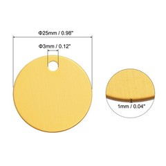 20Pcs Metal Stamping Tags Round Yellow Stamping Blanks for Pet Jewelry Making