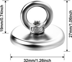 Super Strong Neodymium Fishing Magnet Hook Heavy Duty Rare Earth Magnet 100LBS