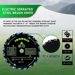 9″ x 36 Teeth Carbide Tipped Blades, 9″ x 20T Chainsaw Tooth Brush Cutter Bla…