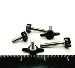 M5 x .8mm Thumb Screw Bolts with Black Butterfly Tee Wing Knob 12-30mm Stainless