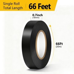 10 Pack Black Electrical Tape 3/4″ x 66ft Waterproof High Temperature Resistance