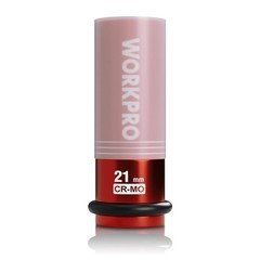 WORKPRO 1/2″ Drive Lug Nut Impact Duty Socket 21mm Deep Thin Wall Socket 6 Point