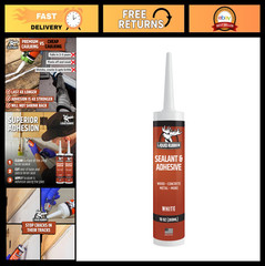 Liquid Rubber Caulk – Waterproof Hybrid Adhesive Sealant, White, 1 Pack, 10oz