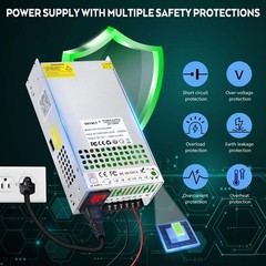 DC 12V 100A 1200W Switching Power Supply, 110V/220 V Power Supply AC to DC Co…
