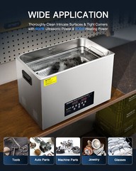 CREWORKS 30L Ultrasound Cleaner for Auto Tools Machine Parts with 600W Heater