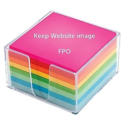 573 – OFFICE DEPOT PLEXI NOTE CUBE UNRULED 500 SHEETS ASSORTED COLORS
