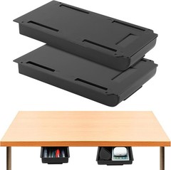 2 Pack Under Desk Drawer Organizer,Plastic Under Desk Storage Drawers Attachment