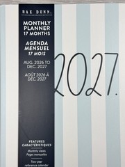 RAE DUNN 2026 2027 Monthly Calendar Planner STRIPED Blue 2027 Size 9.75 X 7.5″