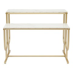 39.37*18.9*31.5 inches Gold Tiered round tube Display Rack for living rooms