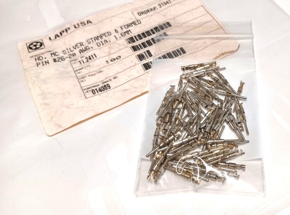 LAPP 11.2411 HD MC Silver Stamped & Formed Pin #26-20 AWG Dia 1.6 mm – Lot of 75