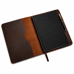 , Heavy Duty Full Grain Leather Journal Cover (8.5 x 11 in.), Refillable Cahi…