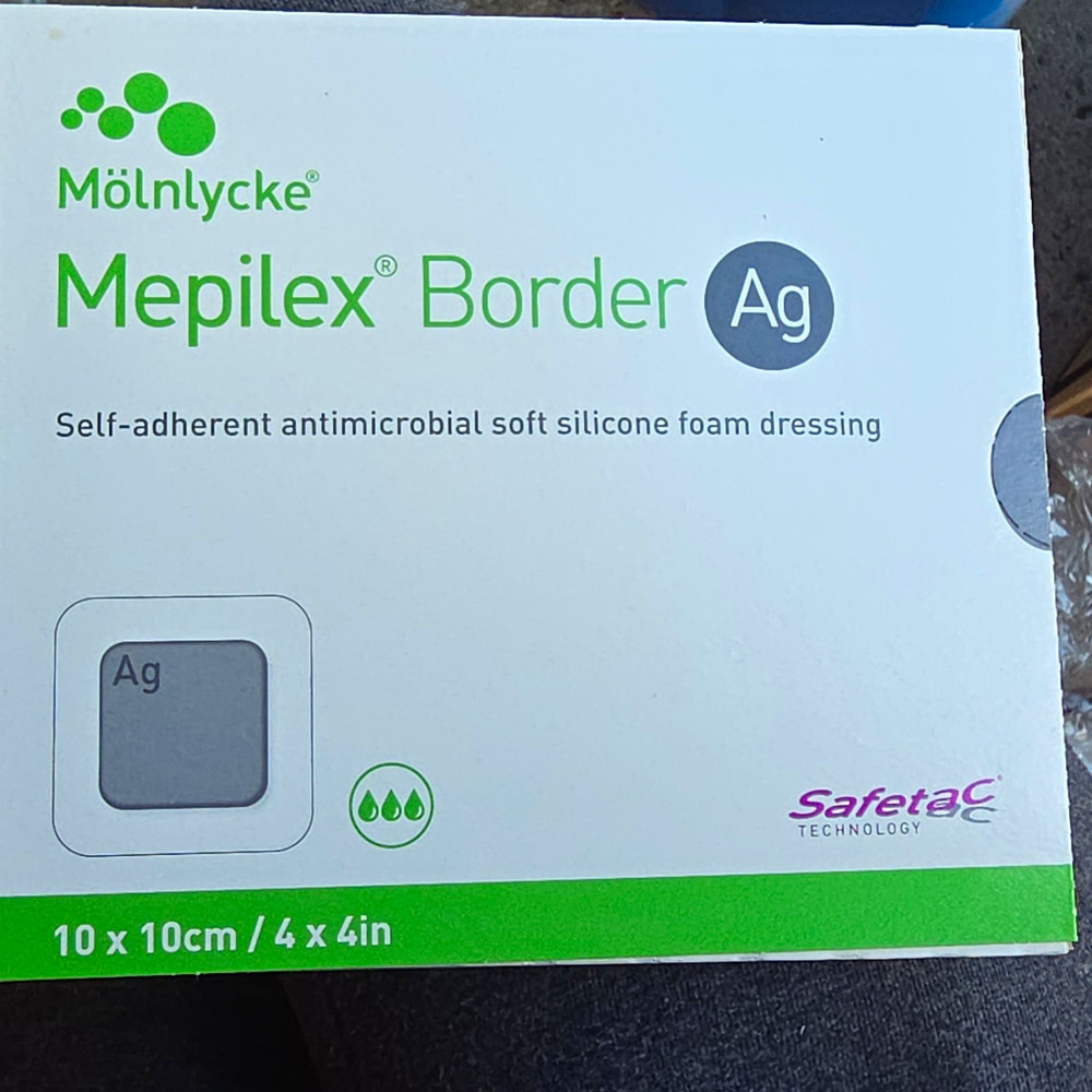 Mölnlycke Mepilex Border Ag Antimicrobial Silicone Foam Dressing 10x10cm 5