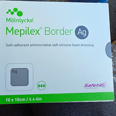 Mölnlycke Mepilex Border Ag Antimicrobial Silicone Foam Dressing 10x10cm 5
