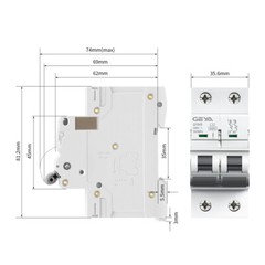 GEYA ACMCB 6kA Circuit Breaker 2P 6/10/16/25/32/40/50/63/80/100/125A Safe Switch