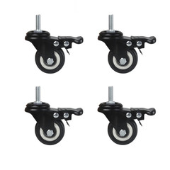 4Pcs 1.5 Inch Heavy Duty Caster Wheels Swivel Casters with Brake and M8 Threade