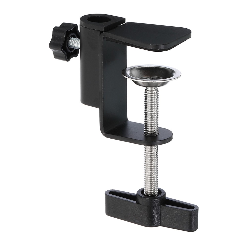 0.49″ Hole Dia. Universal C-Clamp Desk Clamp for Table Lamp Mic Arm, Black