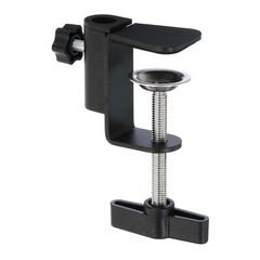 0.49″ Hole Dia. Universal C-Clamp Desk Clamp for Table Lamp Mic Arm, Black