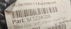 10, Heyco Cord Grip, 3/4″, 2-8mm Liquid Tight M3234GDB, 2 Conductor – Fast Ship