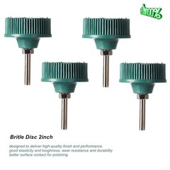 4 pcs Bristle Disc 2″ 50 Grit R-Type Abrasive Brush Coarse Bristle Disc Green